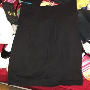 Black cotton pencil skirt